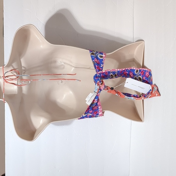 Lovers + Friends Pink & Blue Floral Crop Top xs - Picture 2 of 6